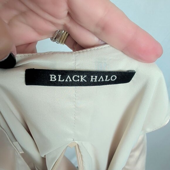 Black Halo Champagne Dress 6 Sheath Satin - Picture 10 of 12